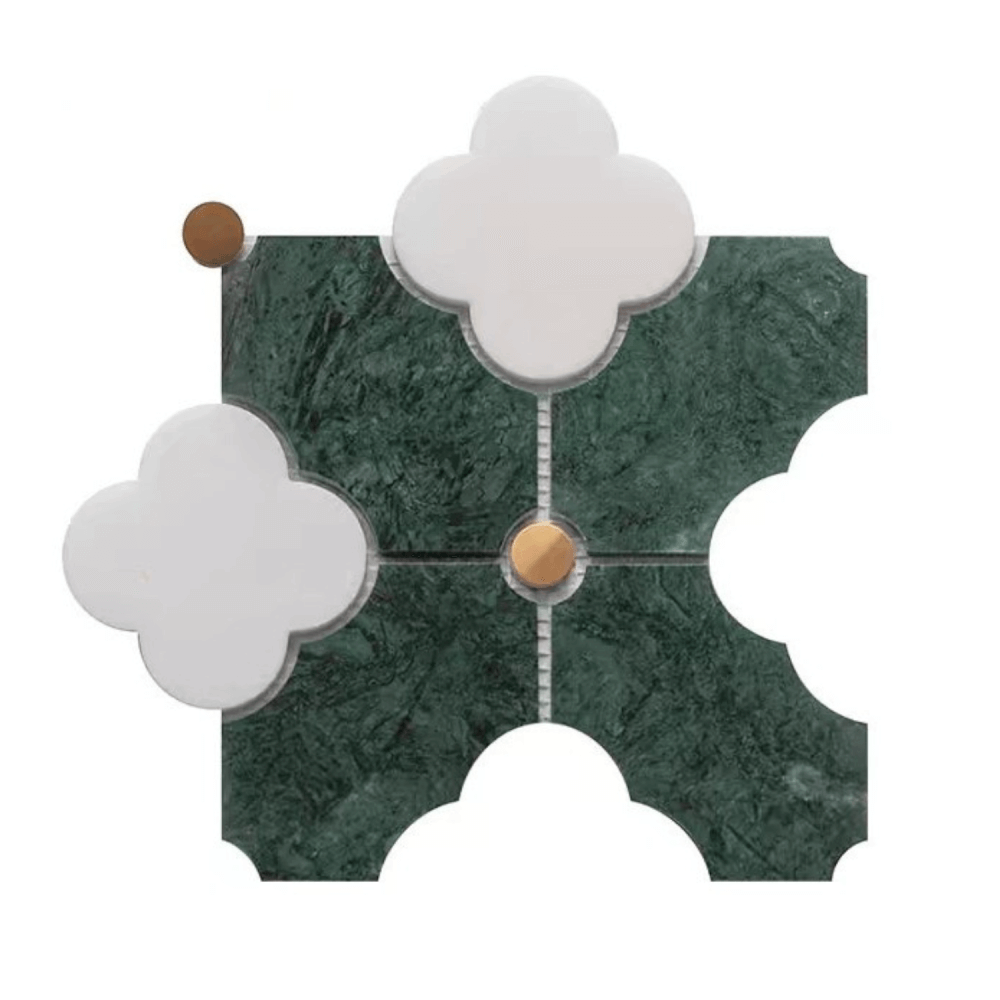 โมเสคหินอ่อน TIMELESS TILES รุ่น MAJESTIC FLORAL 20X20 ซม. สีเขียว EMERALD GREEN_0